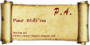 Paur Aléna névjegykártya